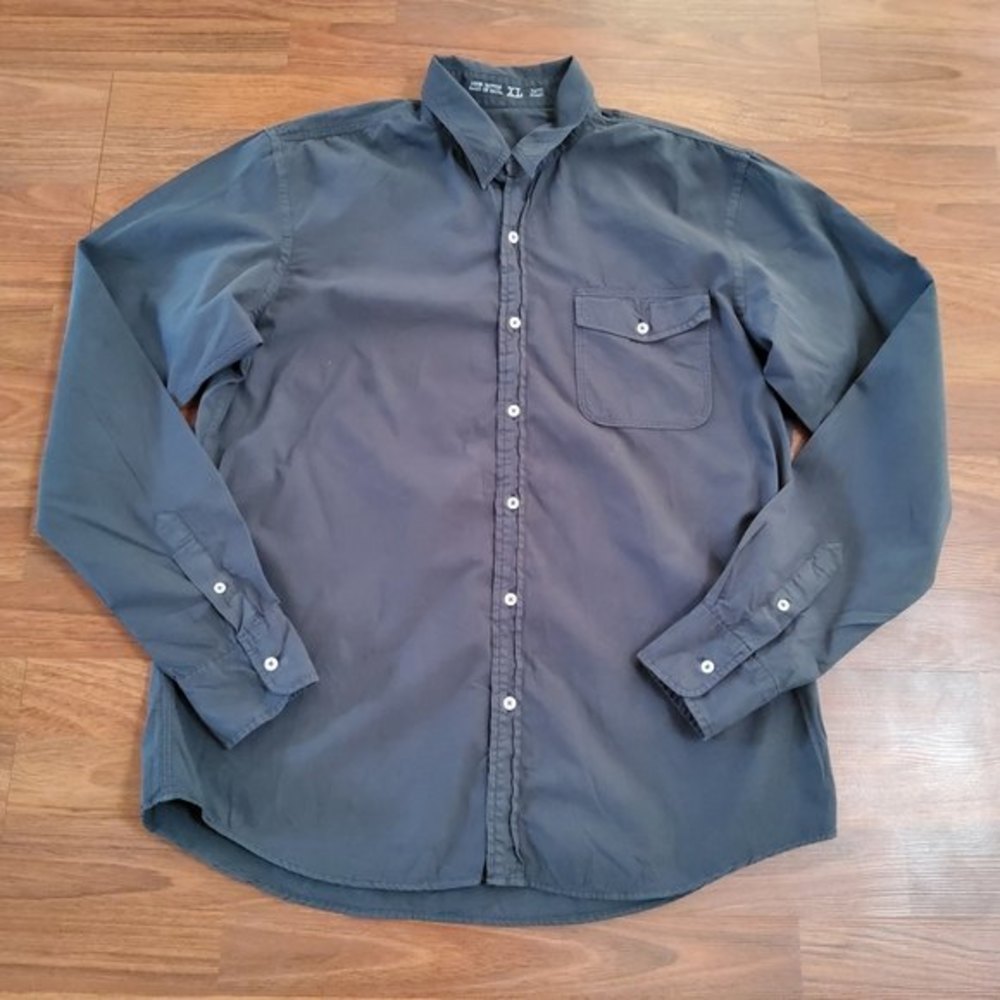 Men's Casual Long-Sleeve Button-Down Shirt - Charcoal